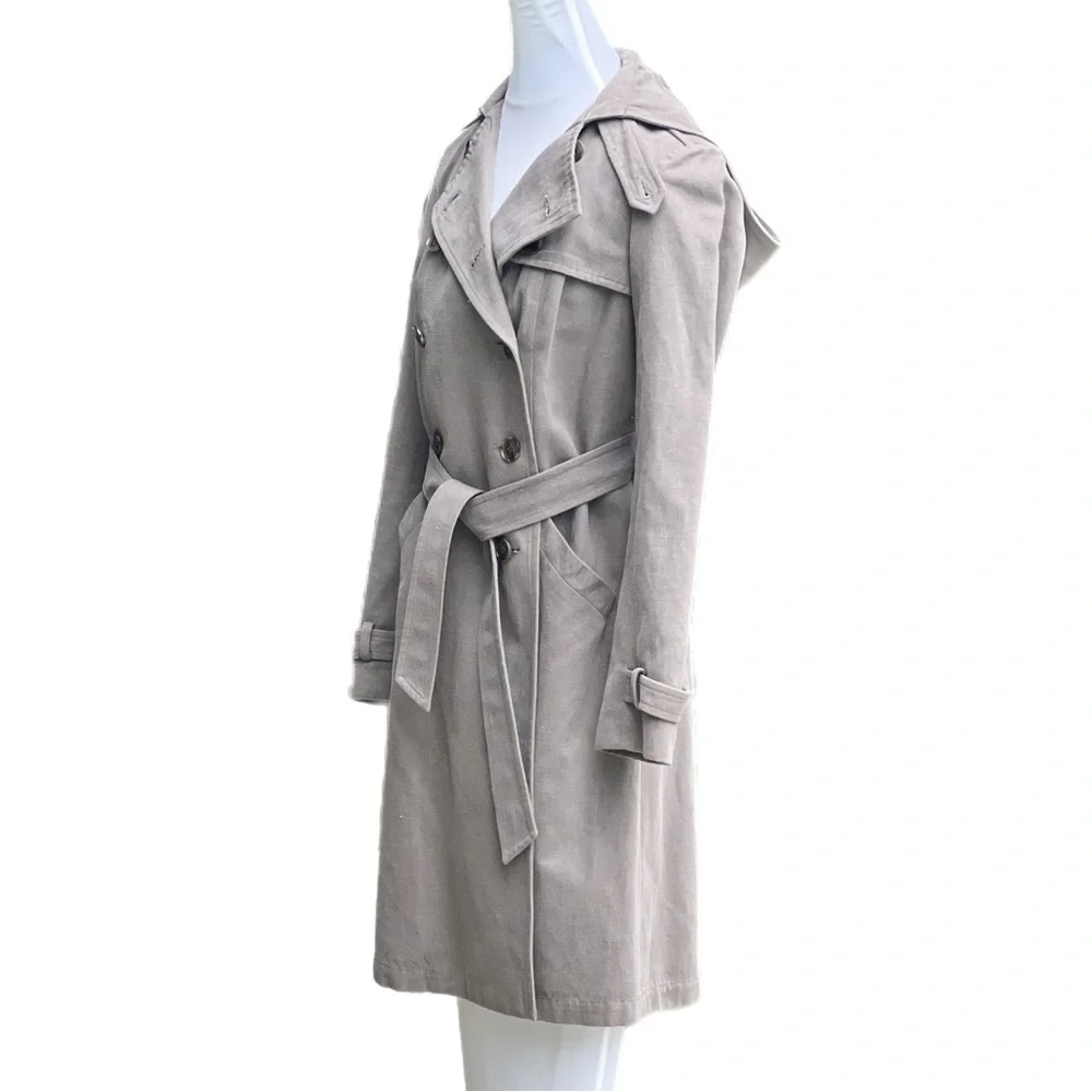 Gryphon New York Grey Hoodie Trench Coat Small Excellent used Condition